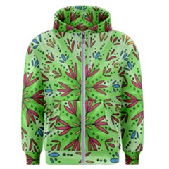 Flower Mandala Art Drawing Spring Background Men s Zipper Hoodie