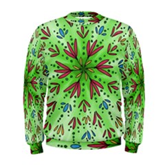 Flower Mandala Art Drawing Spring Background Men s Sweatshirt