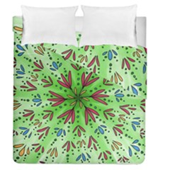 Flower Mandala Art Drawing Spring Background Duvet Cover Double Side (queen Size)