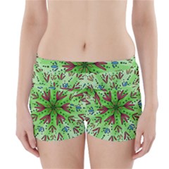 Flower Mandala Art Drawing Spring Background Boyleg Bikini Wrap Bottoms