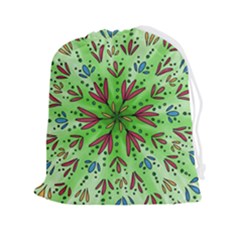 Flower Mandala Art Drawing Spring Background Drawstring Pouch (2xl)