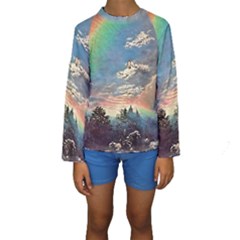 Abstract Art Psychedelic Arts Experimental Kids  Long Sleeve Swimwear