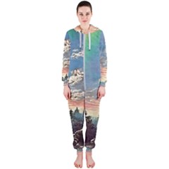 Abstract Art Psychedelic Arts Experimental Hooded Jumpsuit (ladies)