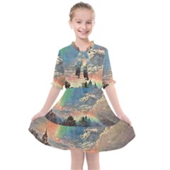 Abstract Art Psychedelic Arts Experimental Kids  All Frills Chiffon Dress