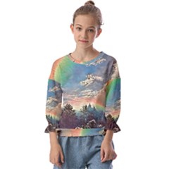 Abstract Art Psychedelic Arts Experimental Kids  Cuff Sleeve Top