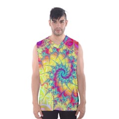 Fractal Spiral Abstract Background Vortex Yellow Men s Basketball Tank Top