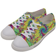 Fractal Spiral Abstract Background Vortex Yellow Men s Low Top Canvas Sneakers by Bangk1t