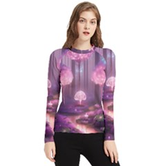 Trees Forest Landscape Nature Neon Women s Long Sleeve Rash Guard by Bangk1t