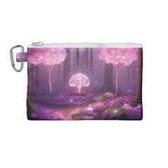 Trees Forest Landscape Nature Neon Canvas Cosmetic Bag (medium)