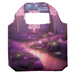 Trees Forest Landscape Nature Neon Premium Foldable Grocery Recycle Bag by Bangk1t