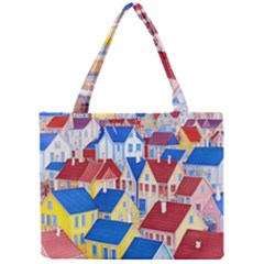 City Houses Cute Drawing Landscape Village Mini Tote Bag