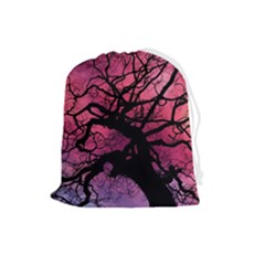 Trees Silhouette Sky Clouds Sunset Drawstring Pouch (large)