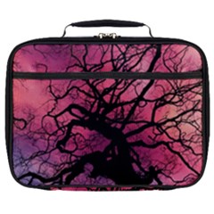 Trees Silhouette Sky Clouds Sunset Full Print Lunch Bag