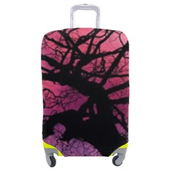 Trees Silhouette Sky Clouds Sunset Luggage Cover (medium) by Bangk1t