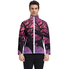 Trees Silhouette Sky Clouds Sunset Men s Bomber Jacket