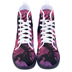 Trees Silhouette Sky Clouds Sunset Men s High-top Canvas Sneakers