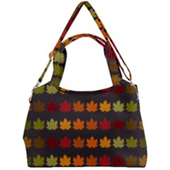 Autumn Fall Leaves Season Background Glitter Art Double Compartment Shoulder Bag