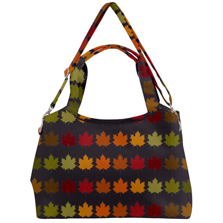 Autumn Fall Leaves Season Background Glitter Art Double Compartment Shoulder Bag