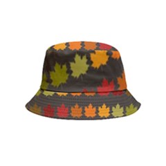Autumn Fall Leaves Season Background Glitter Art Bucket Hat (kids) by Bangk1t