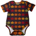 Autumn Fall Leaves Season Background Glitter Art Baby Short Sleeve Bodysuit View1