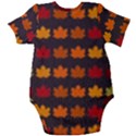 Autumn Fall Leaves Season Background Glitter Art Baby Short Sleeve Bodysuit View2