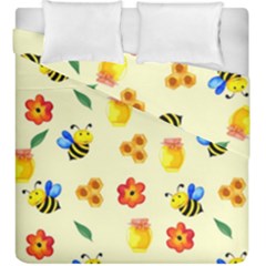 Seamless Background Honey Bee Wallpaper Texture Duvet Cover Double Side (king Size)