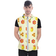 Seamless Background Honey Bee Wallpaper Texture Men s Puffer Vest