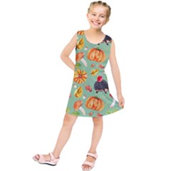 Autumn Seamless Background Leaves Wallpaper Texture Kids  Tunic Dress