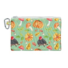 Autumn Seamless Background Leaves Wallpaper Texture Canvas Cosmetic Bag (large) by Bangk1t