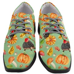 Autumn Seamless Background Leaves Wallpaper Texture Women Heeled Oxford Shoes