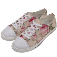 Roses Plants Vintage Retro Flowers Pattern Men s Low Top Canvas Sneakers