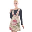 Roses Plants Vintage Retro Flowers Pattern Plunge Pinafore Velour Dress View1