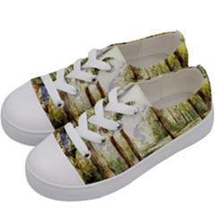 Trees Park Watercolor Lavender Flowers Foliage Kids  Low Top Canvas Sneakers by Bangk1t