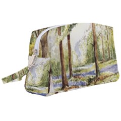 Trees Park Watercolor Lavender Flowers Foliage Wristlet Pouch Bag (large) by Bangk1t