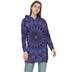 Shape Geometric Symmetrical Symmetry Wallpaper Women s Long Oversized Pullover Hoodie