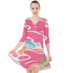 Vector Art At Vecteezy Aesthetic Abstract Quarter Sleeve Front Wrap Dress