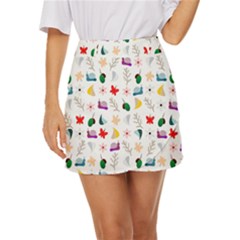 Snail Butterfly Pattern Seamless Mini Front Wrap Skirt