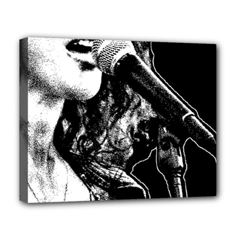 Ink And Echoes: Black And White Graphic Deluxe Canvas 20  X 16  (stretched) by dflcprintsclothing