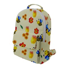 Seamless Background Honey Bee Flap Pocket Backpack (large) by Amaryn4rt