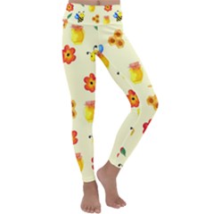 Seamless Background Honey Bee Kids  Lightweight Velour Classic Yoga Leggings by Amaryn4rt