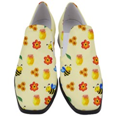 Seamless Background Honey Bee Women Slip On Heel Loafers by Amaryn4rt