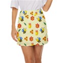 Seamless Background Honey Bee Mini Front Wrap Skirt View1