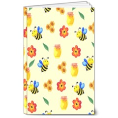 Seamless Background Honey Bee 8  X 10  Softcover Notebook