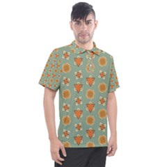 Floral Pattern Men s Polo Tee by Amaryn4rt