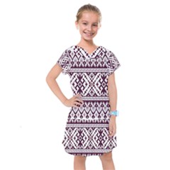 Illustration Ukrainian Folk Seamless Pattern Ornament Kids  Drop Waist Dress