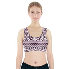 Illustration Ukrainian Folk Seamless Pattern Ornament Sports Bra With Pocket