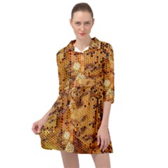 Bees Nature Animals Honeycomb Mini Skater Shirt Dress by pakminggu