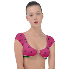 Watermelon Fruit Summer Red Fresh Food Healthy Cap Sleeve Ring Bikini Top by pakminggu