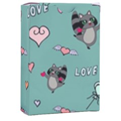 Raccoon Texture Seamless Scrapbooking Hearts Playing Cards Single Design (rectangle) With Custom Box