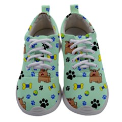 Dog Pattern Seamless Blue Background Scrapbooking Women Athletic Shoes by pakminggu